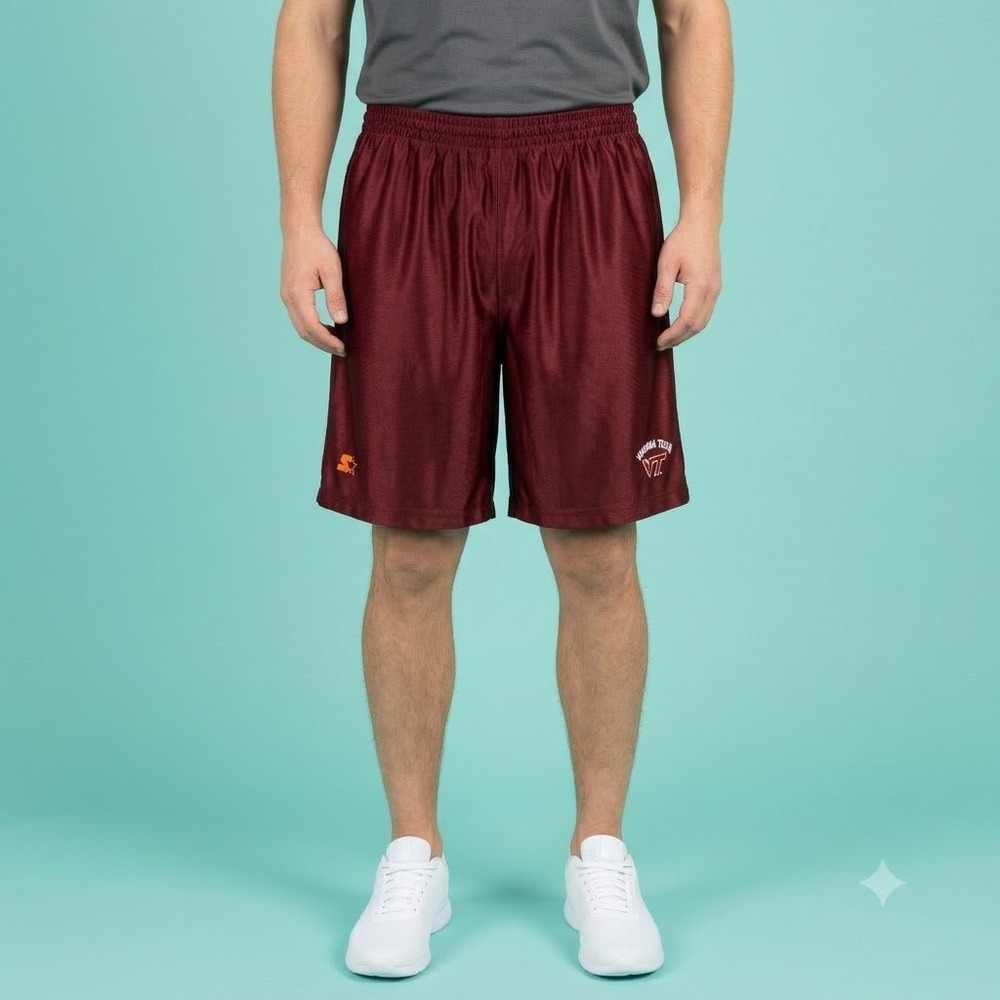 Virginia Tech Hokies Starter Shorts Mens‎ XL Maroon NCAA College Mesh Athletic